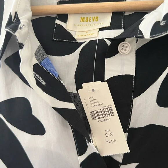 NWT Anthropologie Black and White “The Bettina” Floral Dress - Picture 3 of 11